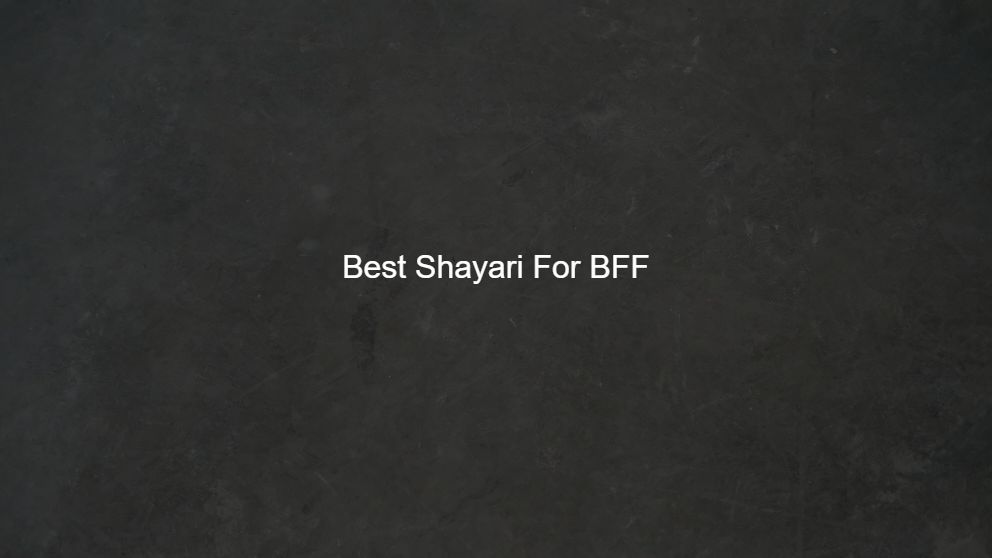 Best 500 Best Shayari For BFF
