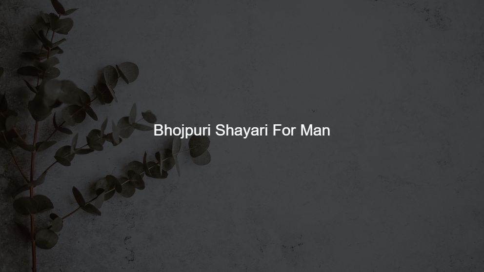 Best 300 Bhojpuri Shayari For Man