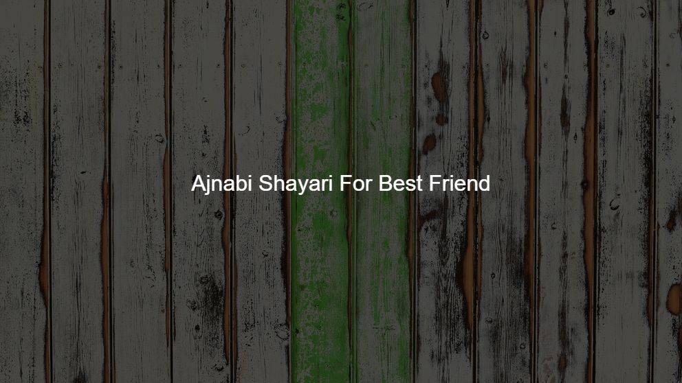 Best 450 Ajnabi Shayari For Best Friend