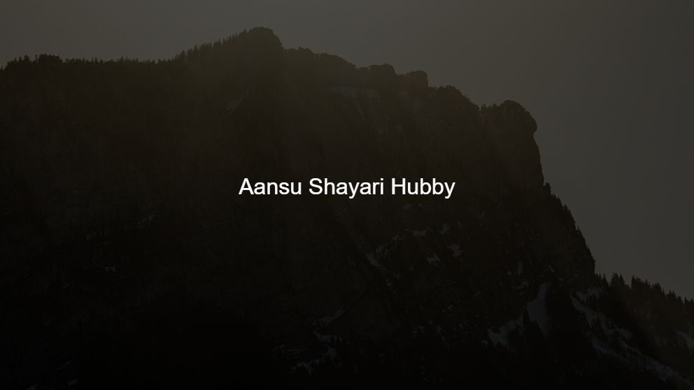 Best 325 Aansu Shayari Hubby