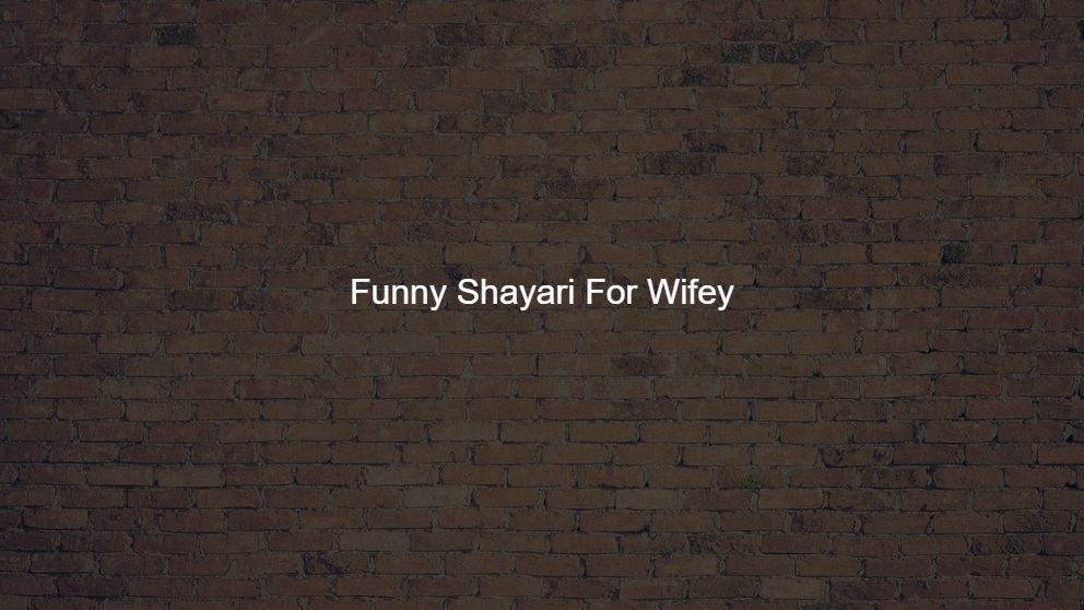 Latest 400 Funny Shayari For Wifey