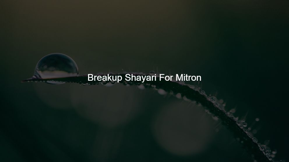 Latest 450 Breakup Shayari For Mitron