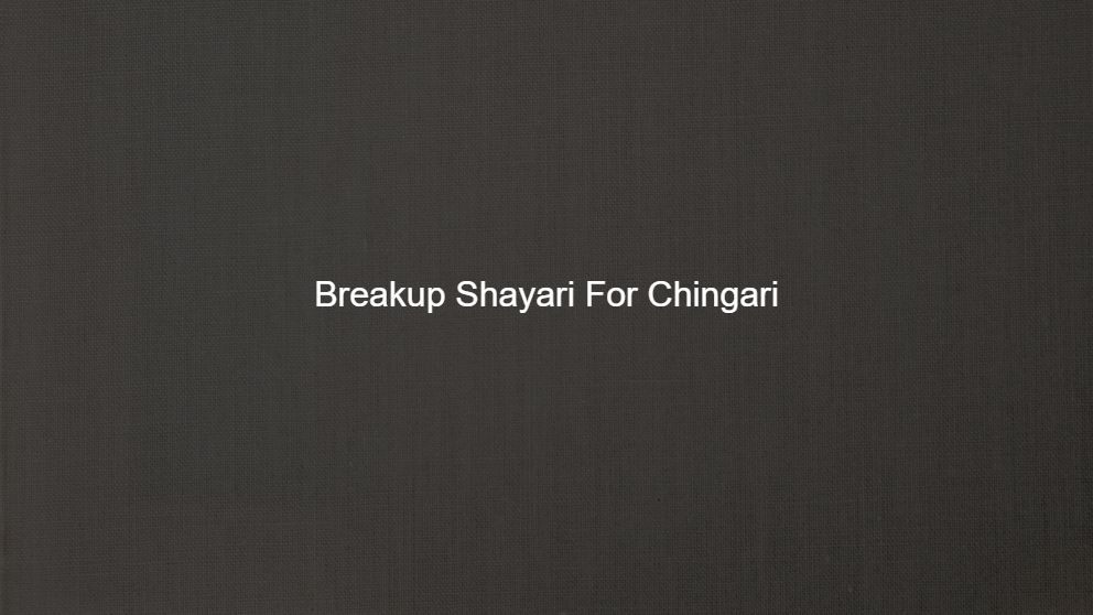Best 175 Breakup Shayari For Chingari