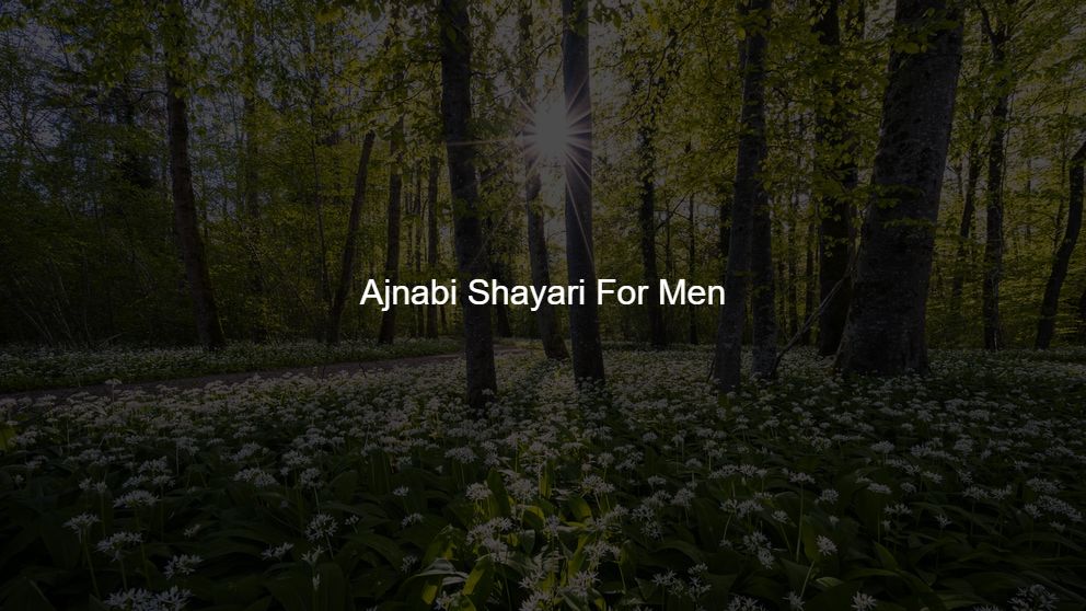 Top 300 Ajnabi Shayari For Dearest