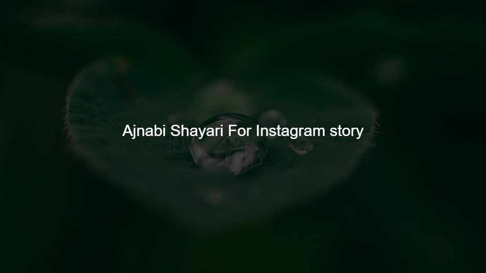 Top 475 Ajnabi Shayari For Instagram story